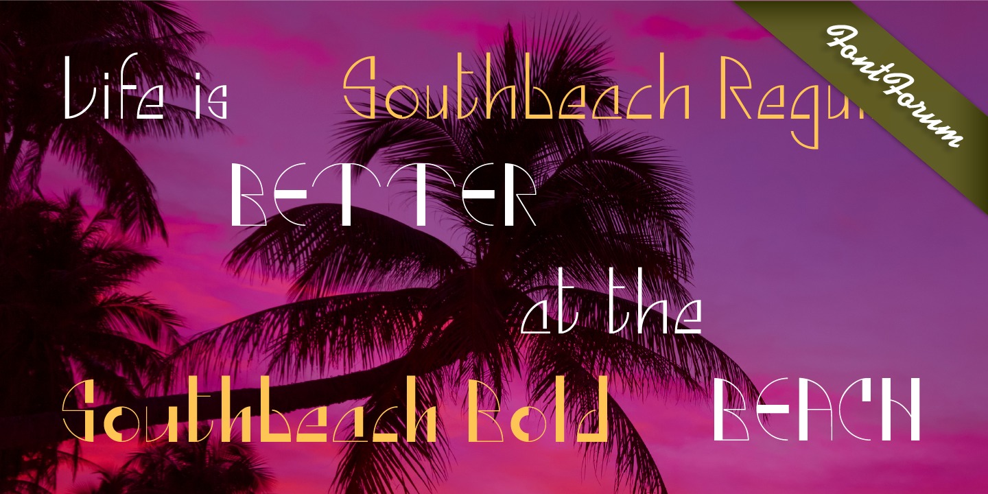 Southbeach Regular Font preview